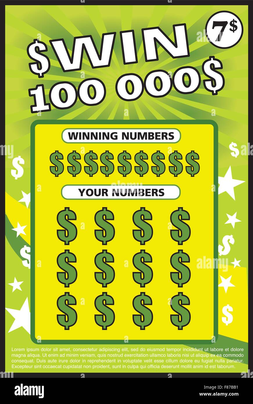 instant lottery ticket scratch off Stock Vector Image Art Alamy