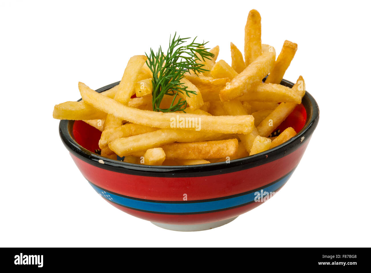 French fries isolated on white background with dill Stock Photo Alamy