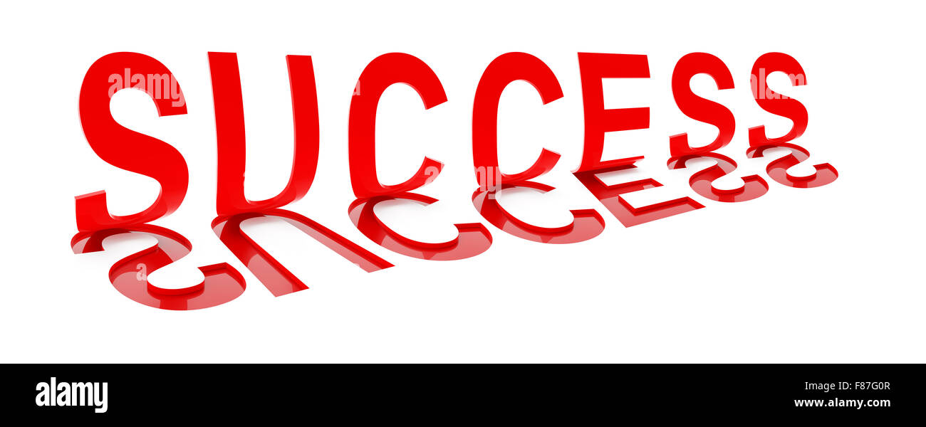 Success word flipping up from white background Stock Photo