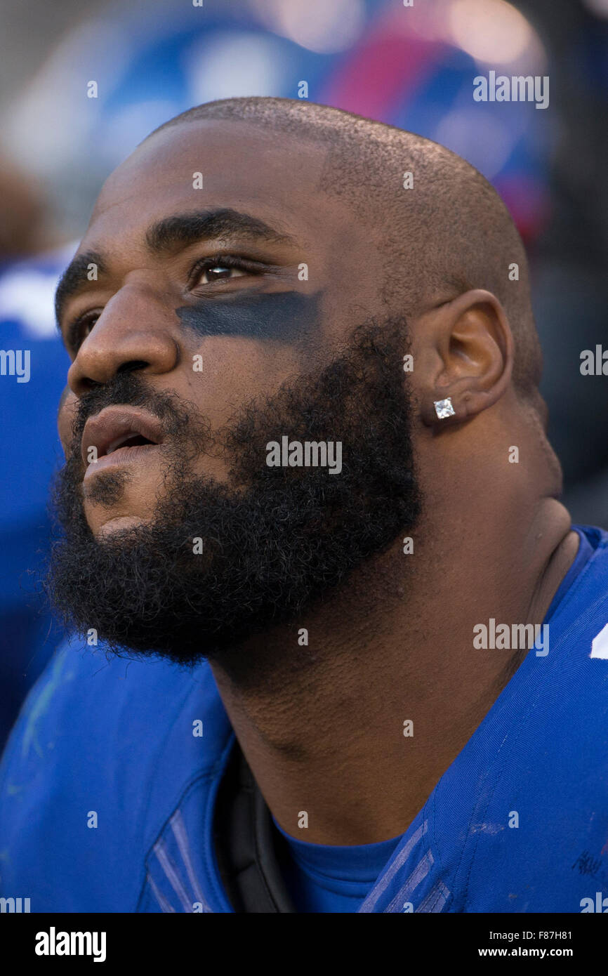 East Rutherford, New Jersey, USA. 6th Dec, 2015. New York Giants defensive end Robert Ayers (91) looks on during the NFL game between the New York Jets and the New York Giants at MetLife Stadium in East Rutherford, New Jersey. The New York Jets won 23-20. Christopher Szagola/CSM/Alamy Live News Stock Photo