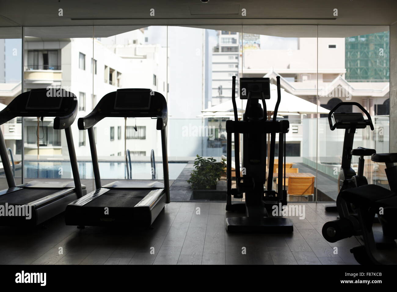 bright sport room Stock Photo