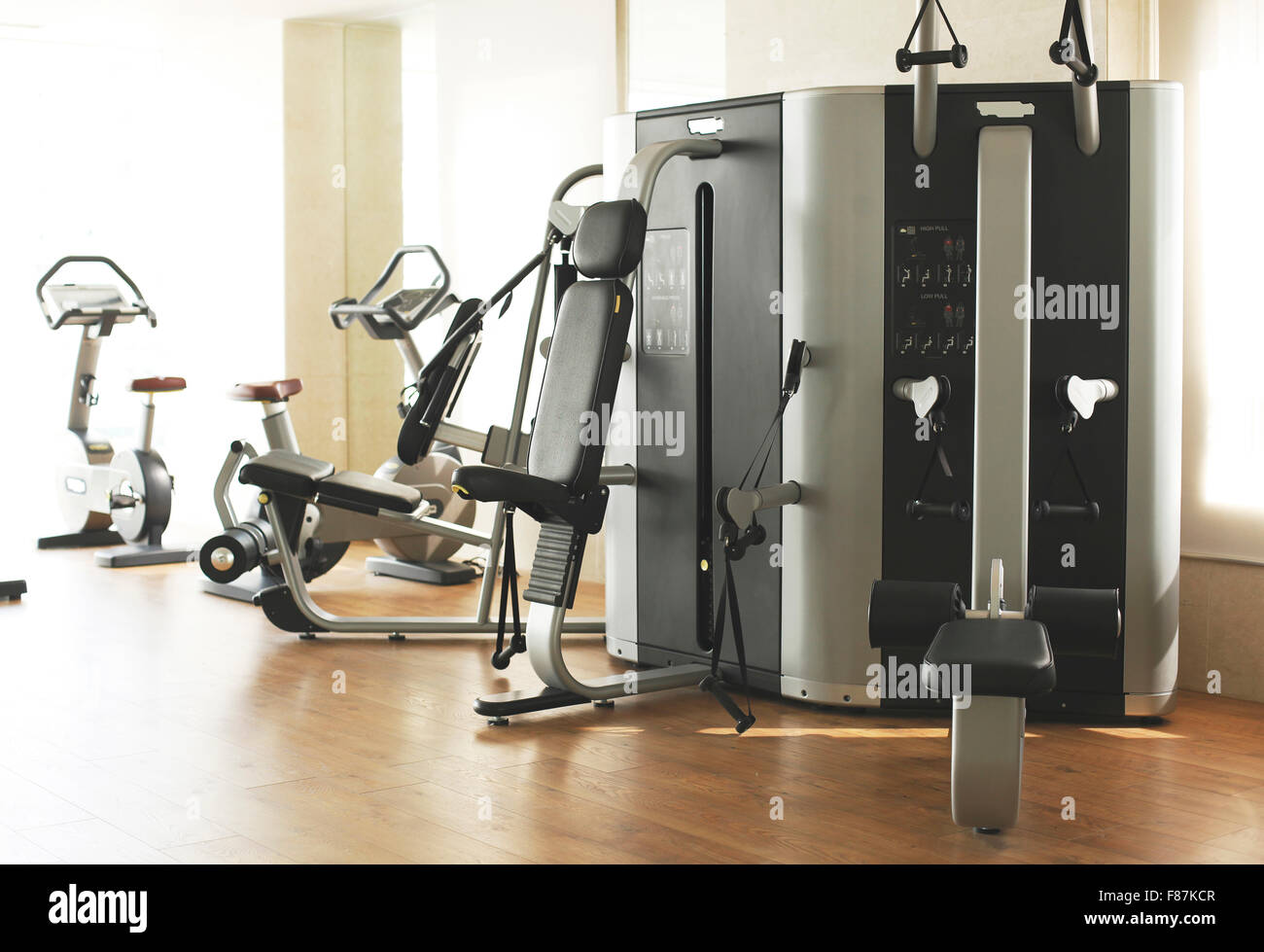 bright sport room Stock Photo