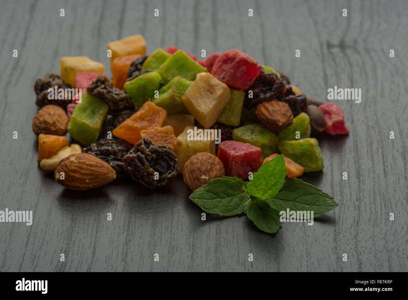 Dried fruits mix on the desk Stock Photo - Alamy