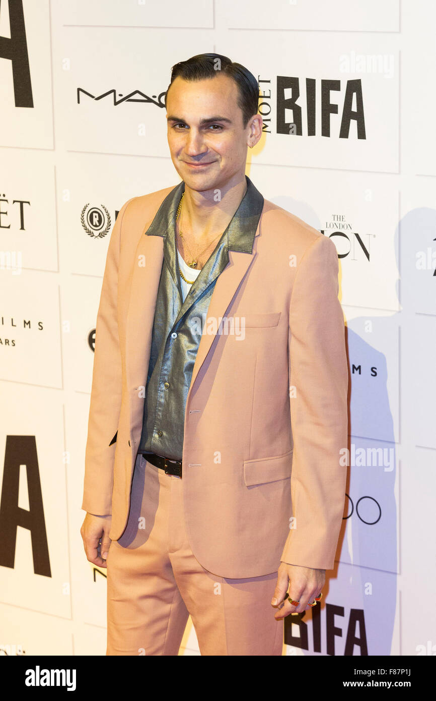 London, UK. 6 December 2015. Henry Lloyd-Hughes. Red carpet arrivals for the 2015 Moet British Independent Film Awards at Old Billingsgate Market. Stock Photo