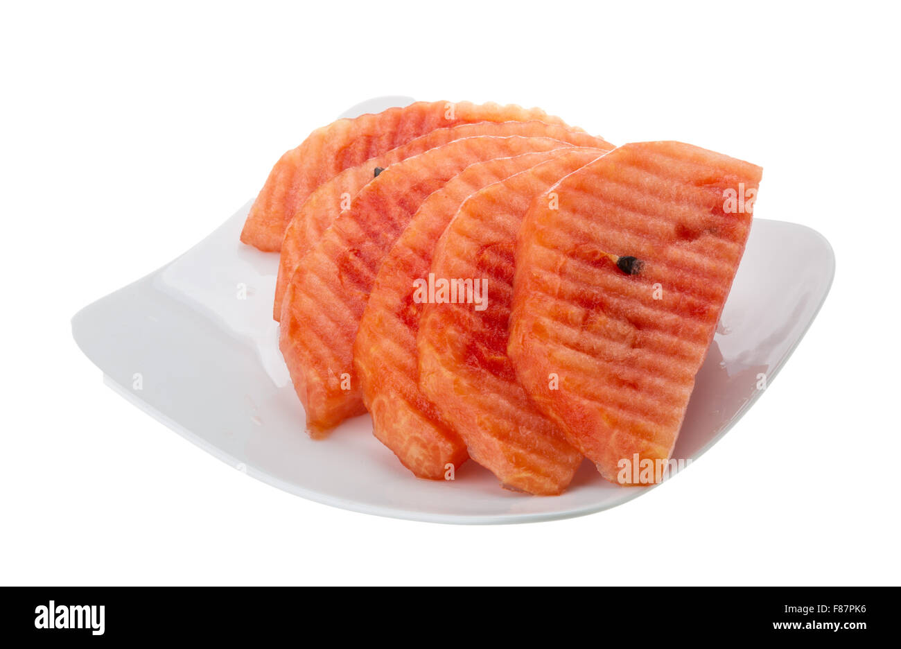 Sliced watermelon isolated on white background Stock Photo - Alamy