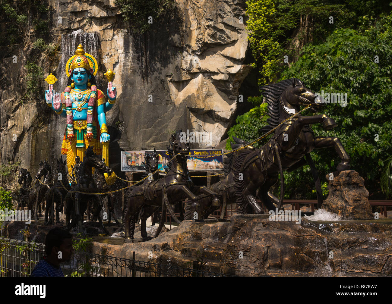Colorful Statue Of Shiva Hindu God In Batu Caves, Southeast Asia, Kuala