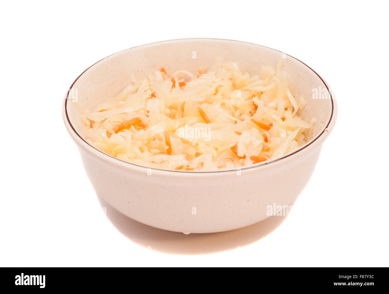 Sauerkraut on plate isolated over white Stock Photo