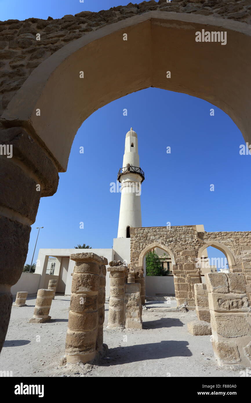 Al Khamis Mosque, the oldest mosque in the Kingdom of  Bahrain Stock Photo