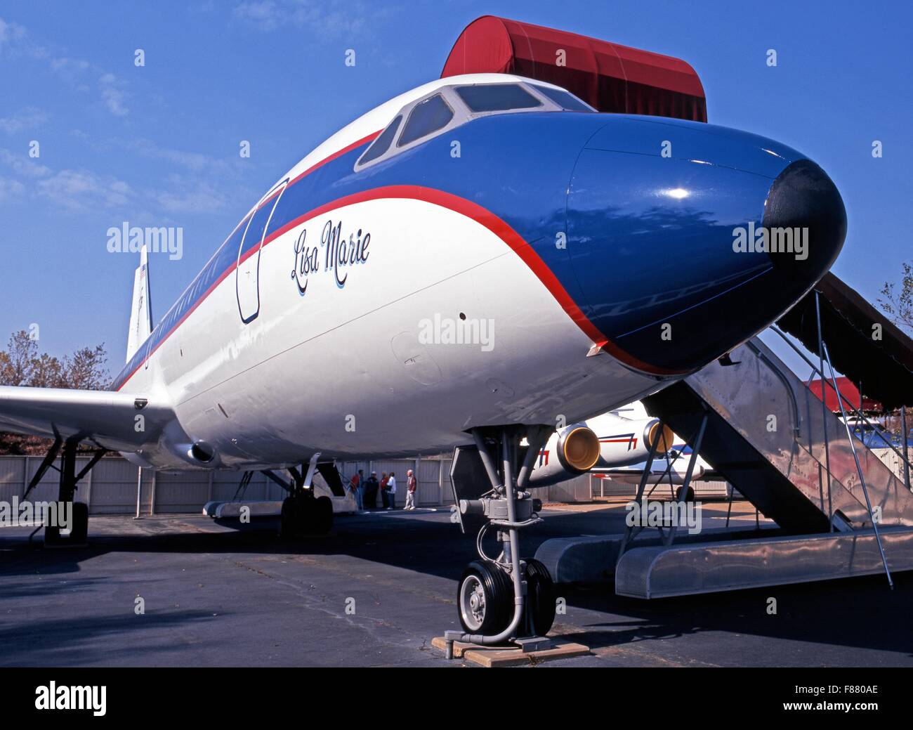 Convair CV880 named the Lisa Marie, Elvis Presleys private jet, Memphis, Tennessee, United States of America. Stock Photo