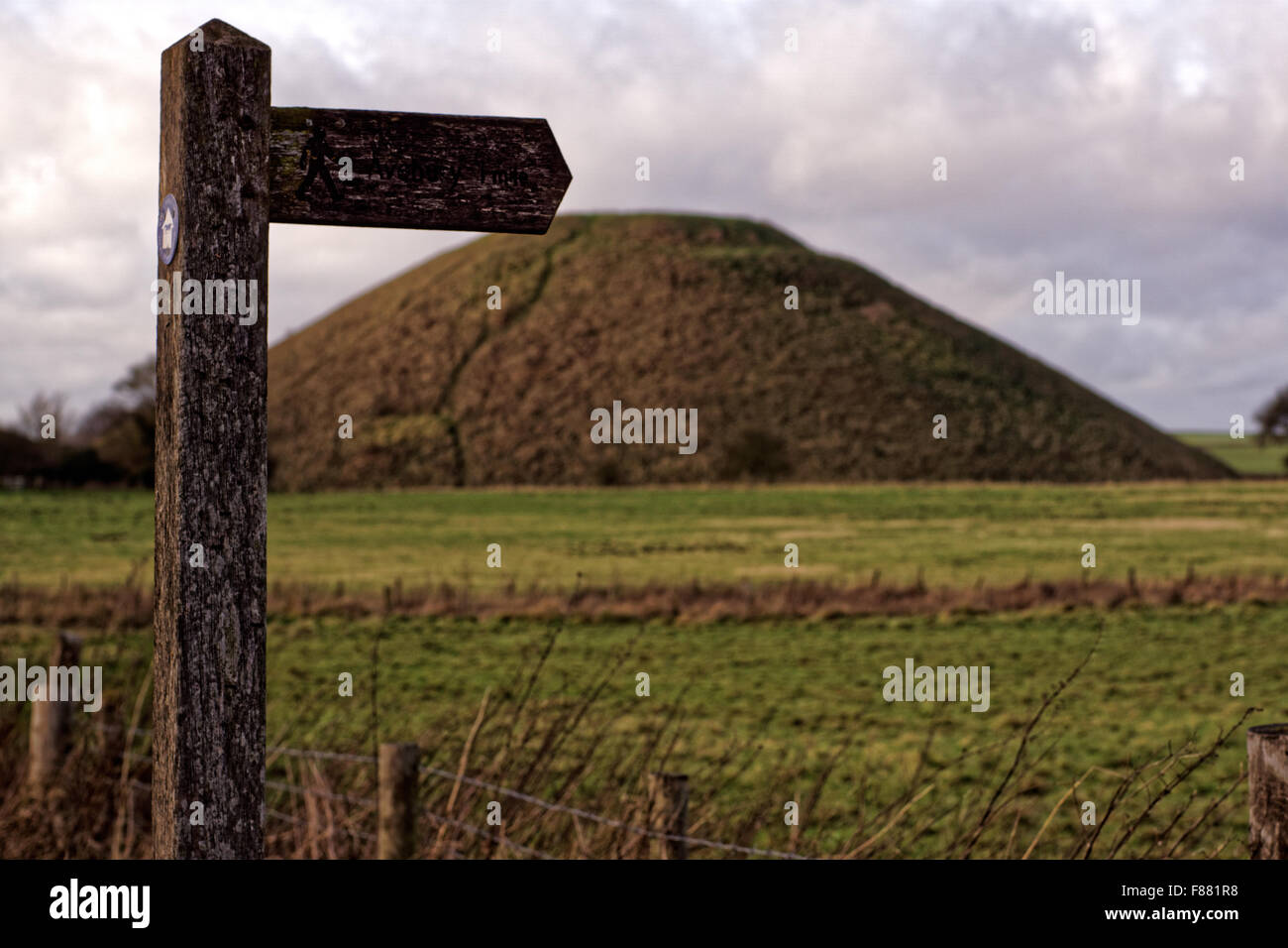Silbury Hill prehistoric chalk mound Stock Photo
