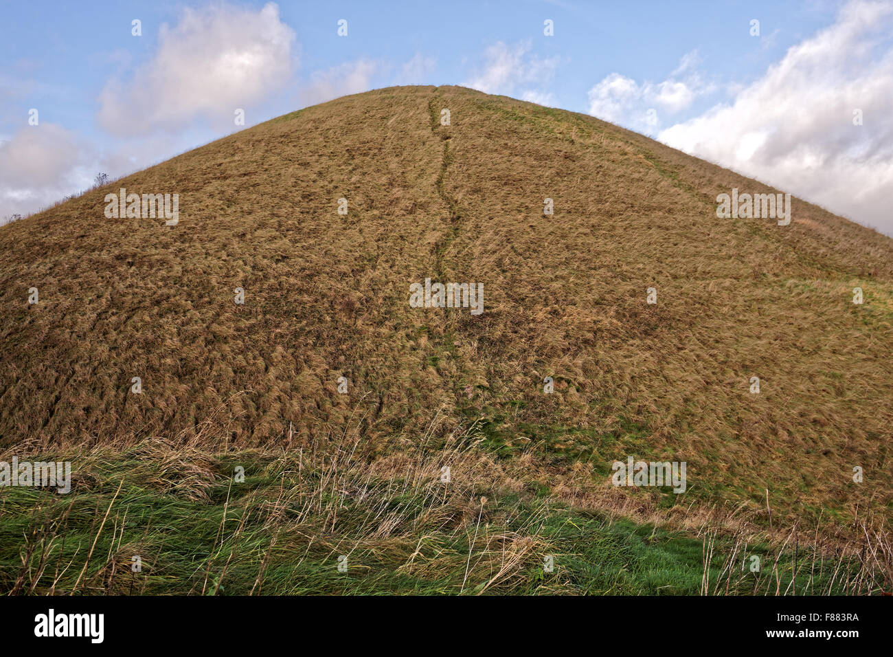 Silbury Hill prehistoric chalk mound. Stock Photo