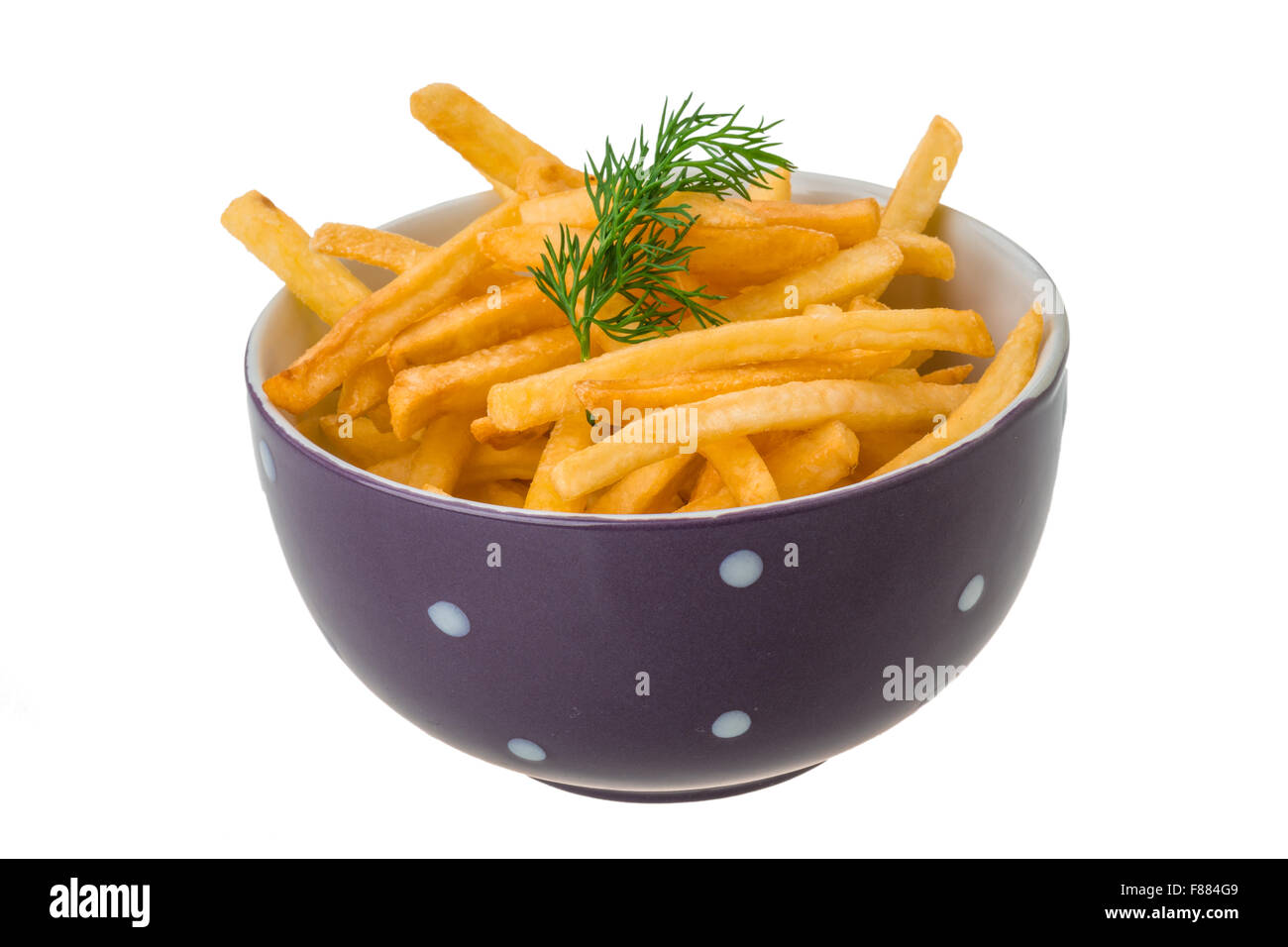 French fries isolated on white background with dill Stock Photo Alamy
