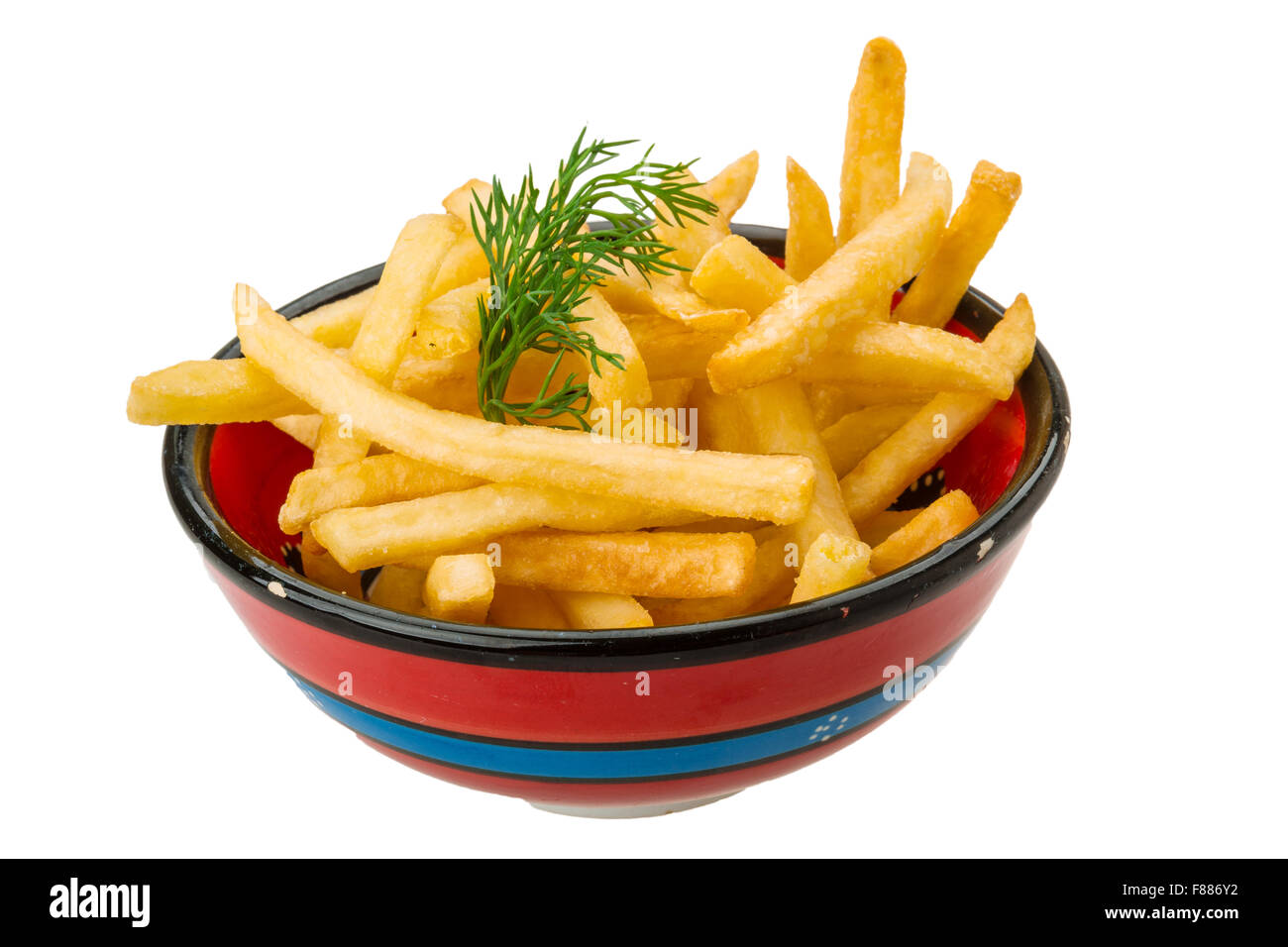French fries isolated on white background with dill Stock Photo Alamy