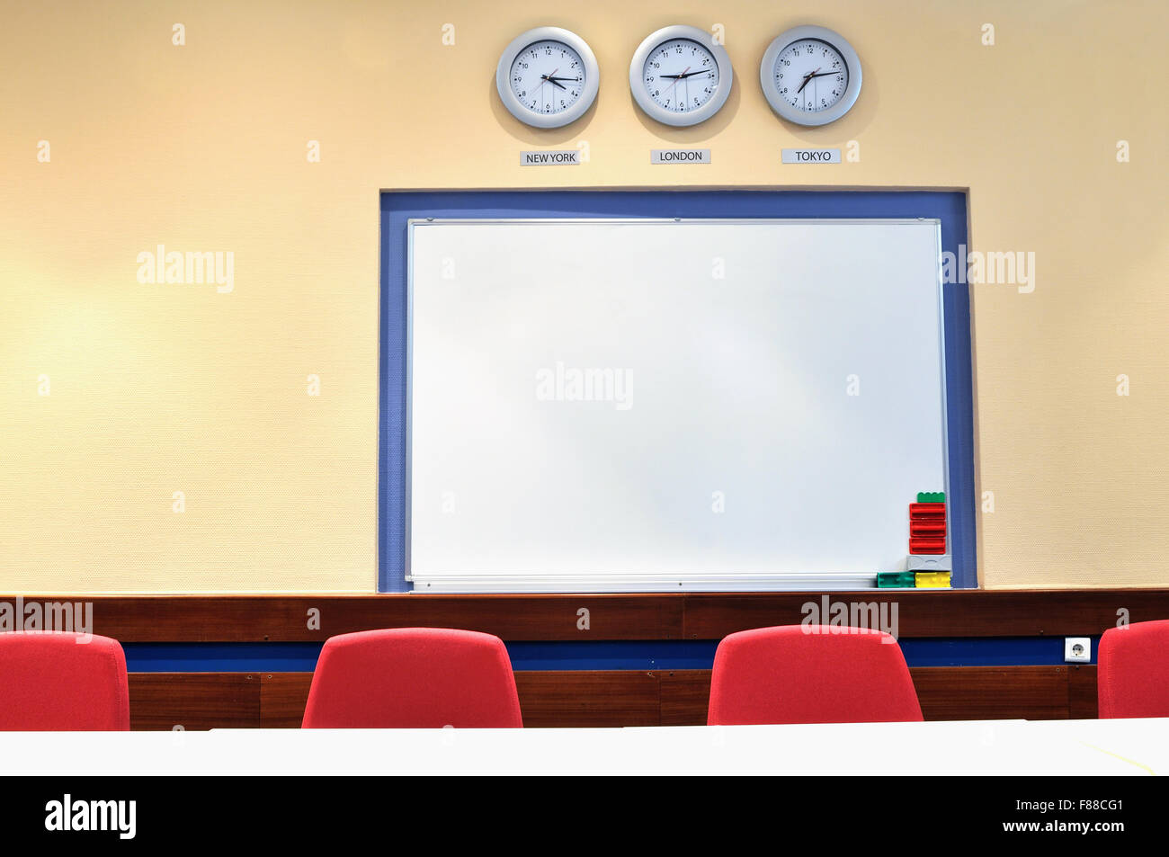 world time zones on three analog clocks Stock Photo Alamy