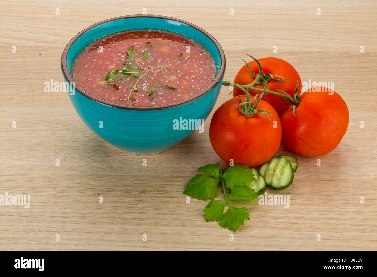 Gaspacho cold Spanish tomato soup Stock Photo Alamy