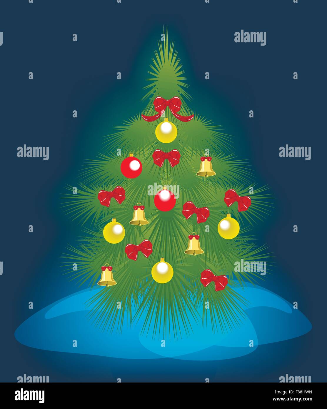 Christmas tree on a blue background. EPS10 vector illustration Stock ...