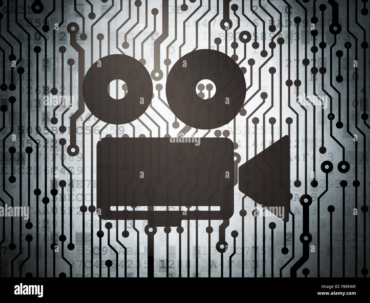 Tourism concept circuit board with Camera Stock Photo Alamy