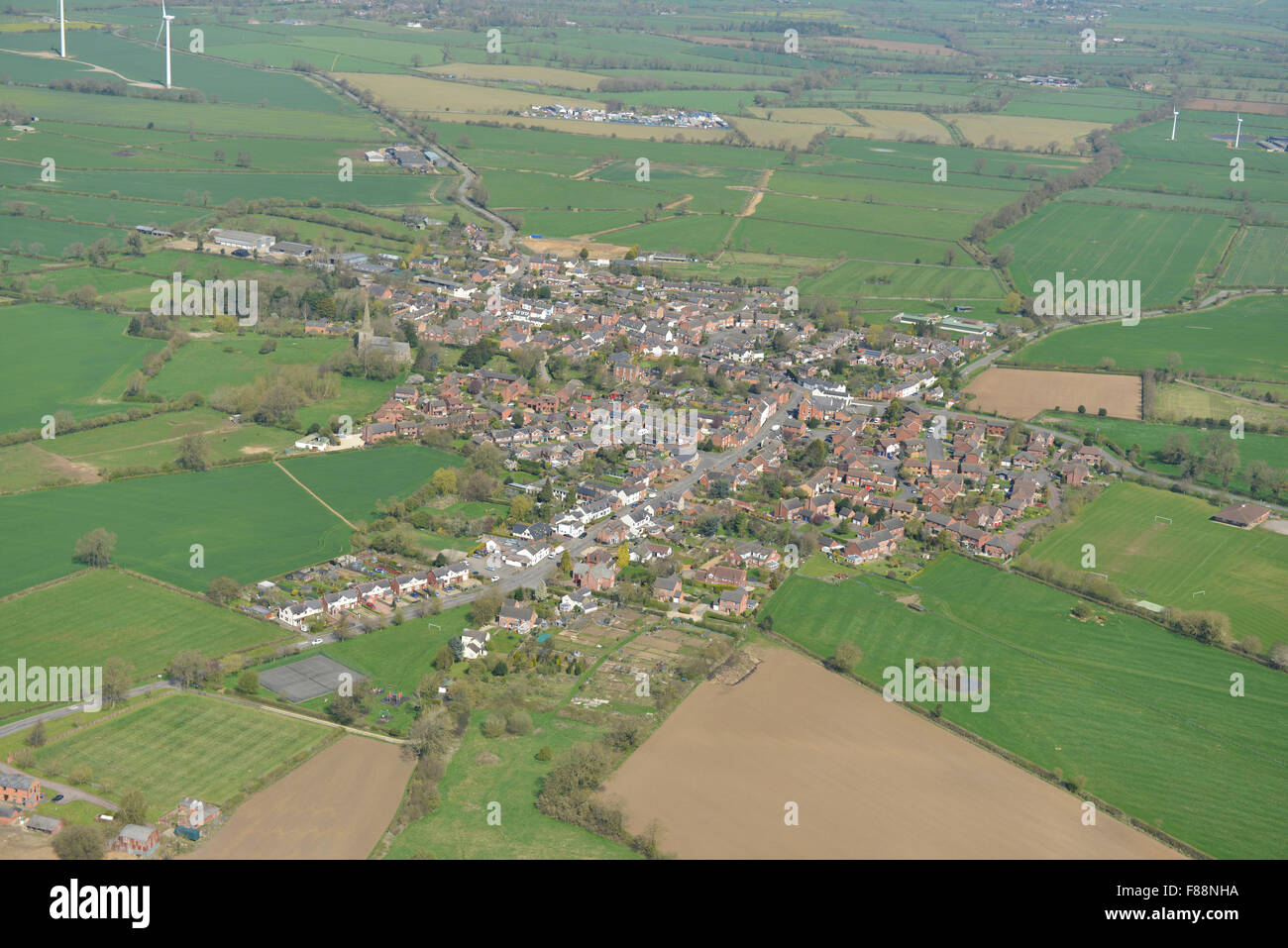 An aerial view of the village of Gilmorton near Lutterworth in