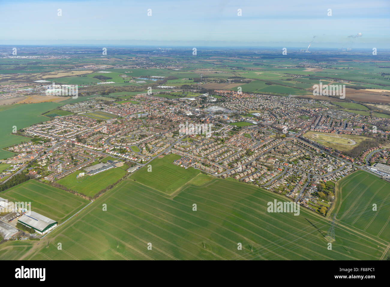 An aerial view of the West Yorkshire town of Hemsworth Stock Photo