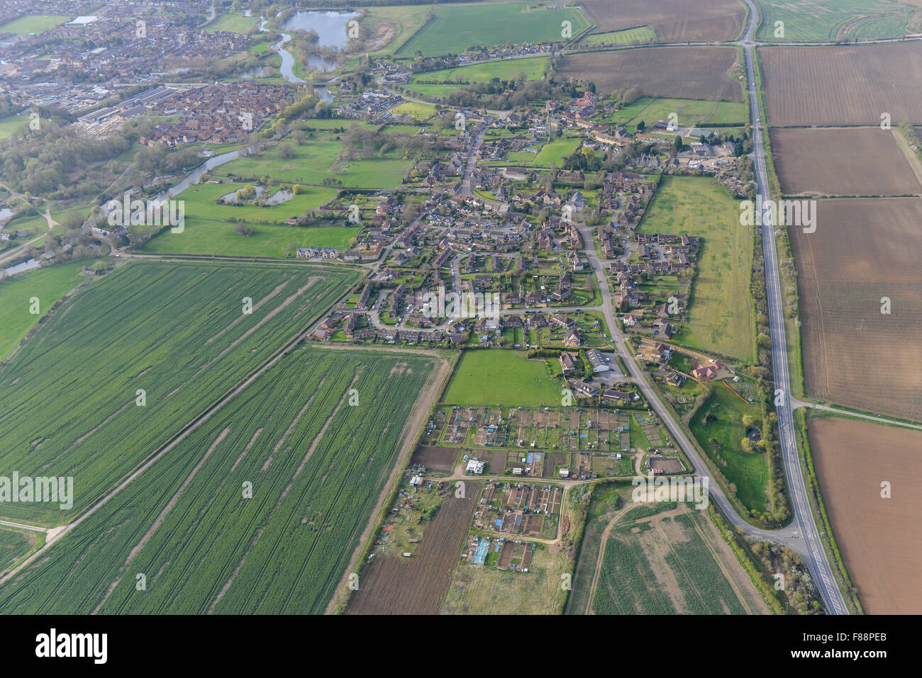 An aerial view of the Northamptonshire village of Islip, close to