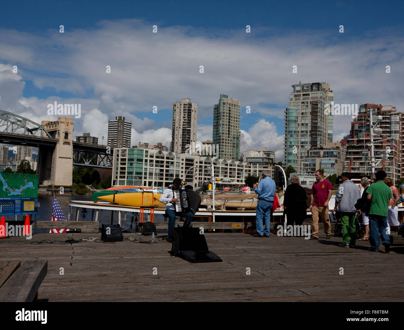 granville island harbour vancouver bc british columbia market burrard Stock Photo