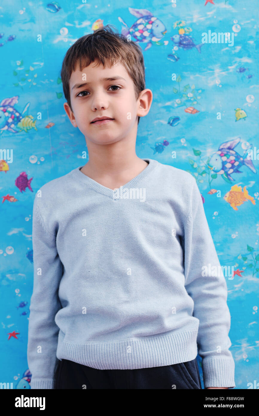 Child kid boy portrait happy at home stock photo alamy