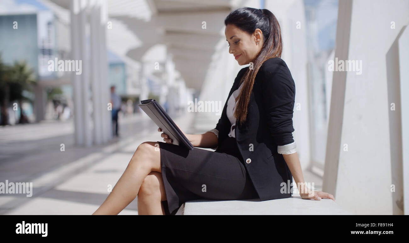 Elegant business manageress working on a laptop Stock Photo