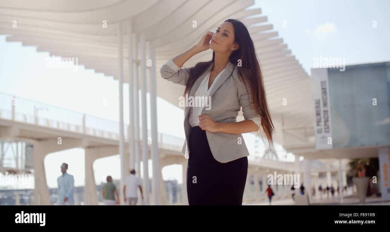 Stylish woman with long hair hi-res stock photography and images - Alamy