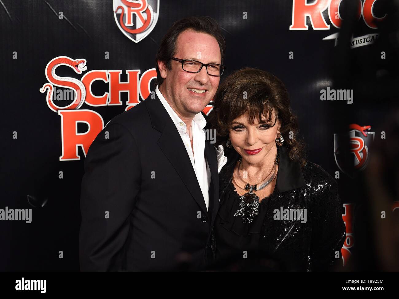 New York, NY, USA. 6th Dec, 2015. Percy Gibson, Joan Collins at arrivals for SCHOOL OF ROCK Opening Night on Broadway, Winter Garden Theatre, New York, NY December 6, 2015. Credit:  Kayla Rice/Everett Collection/Alamy Live News Stock Photo