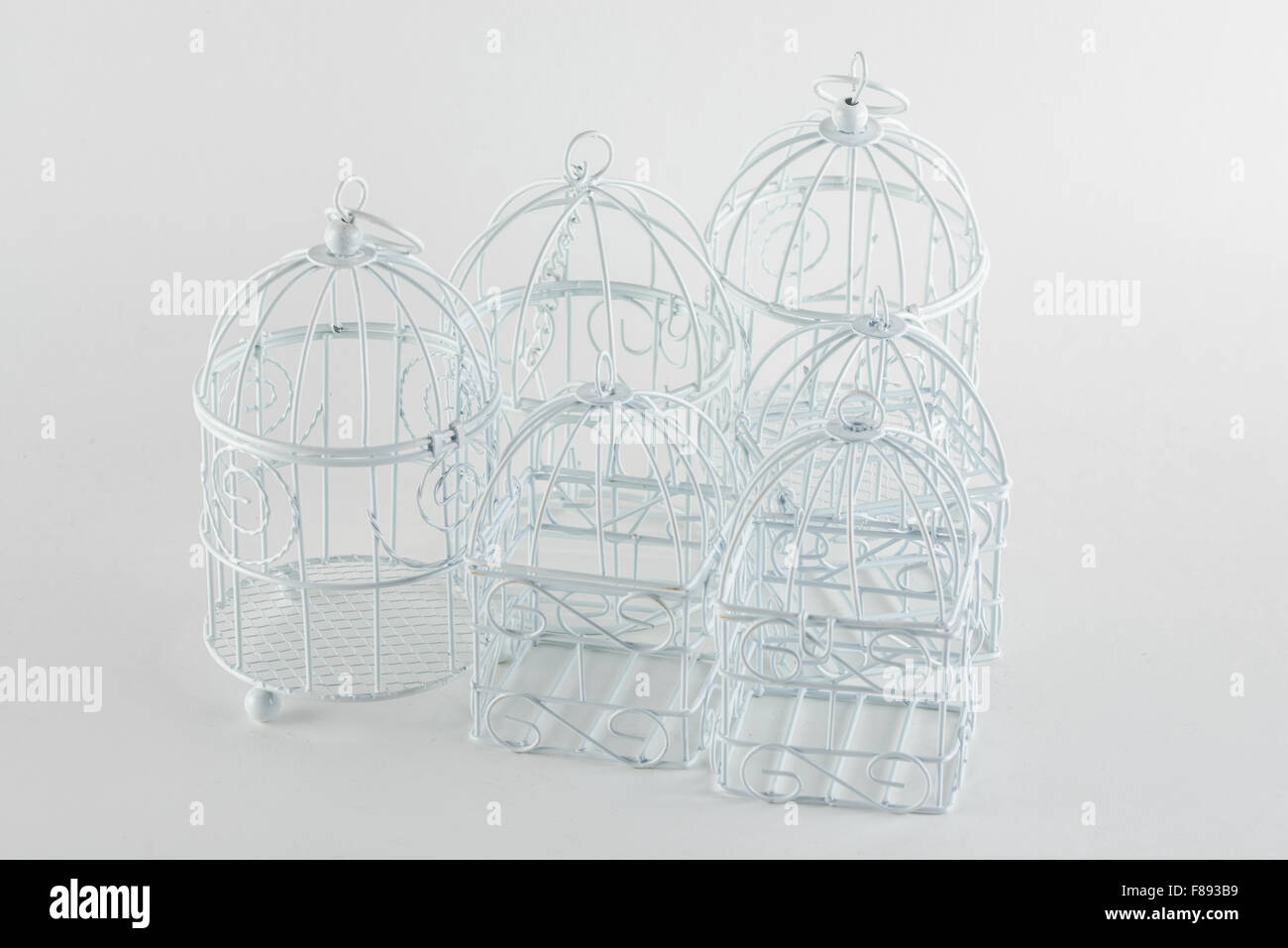 Decorative white cages Stock Photo