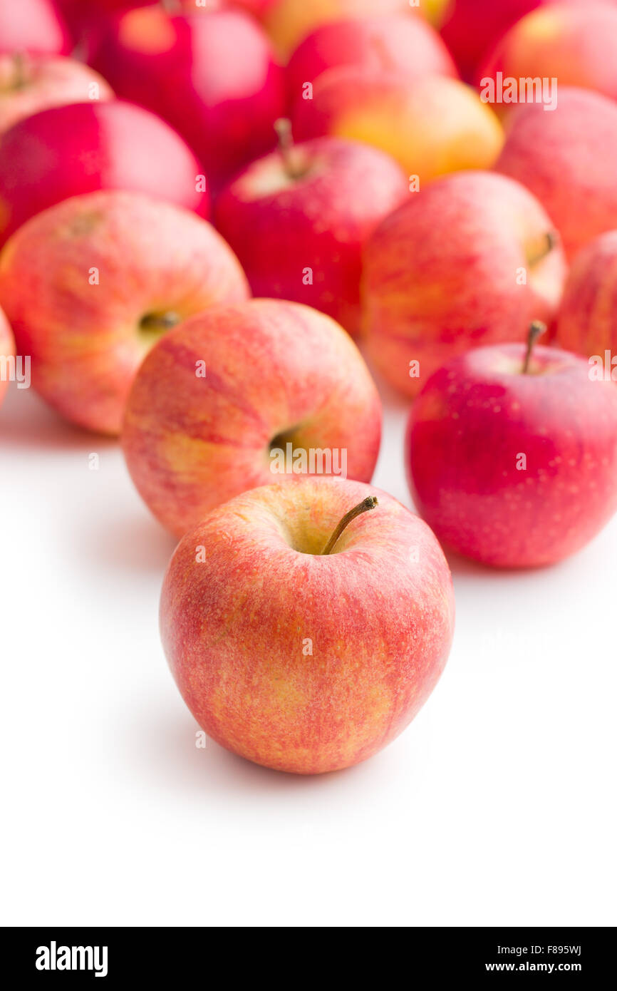red apples on white background Stock Photo
