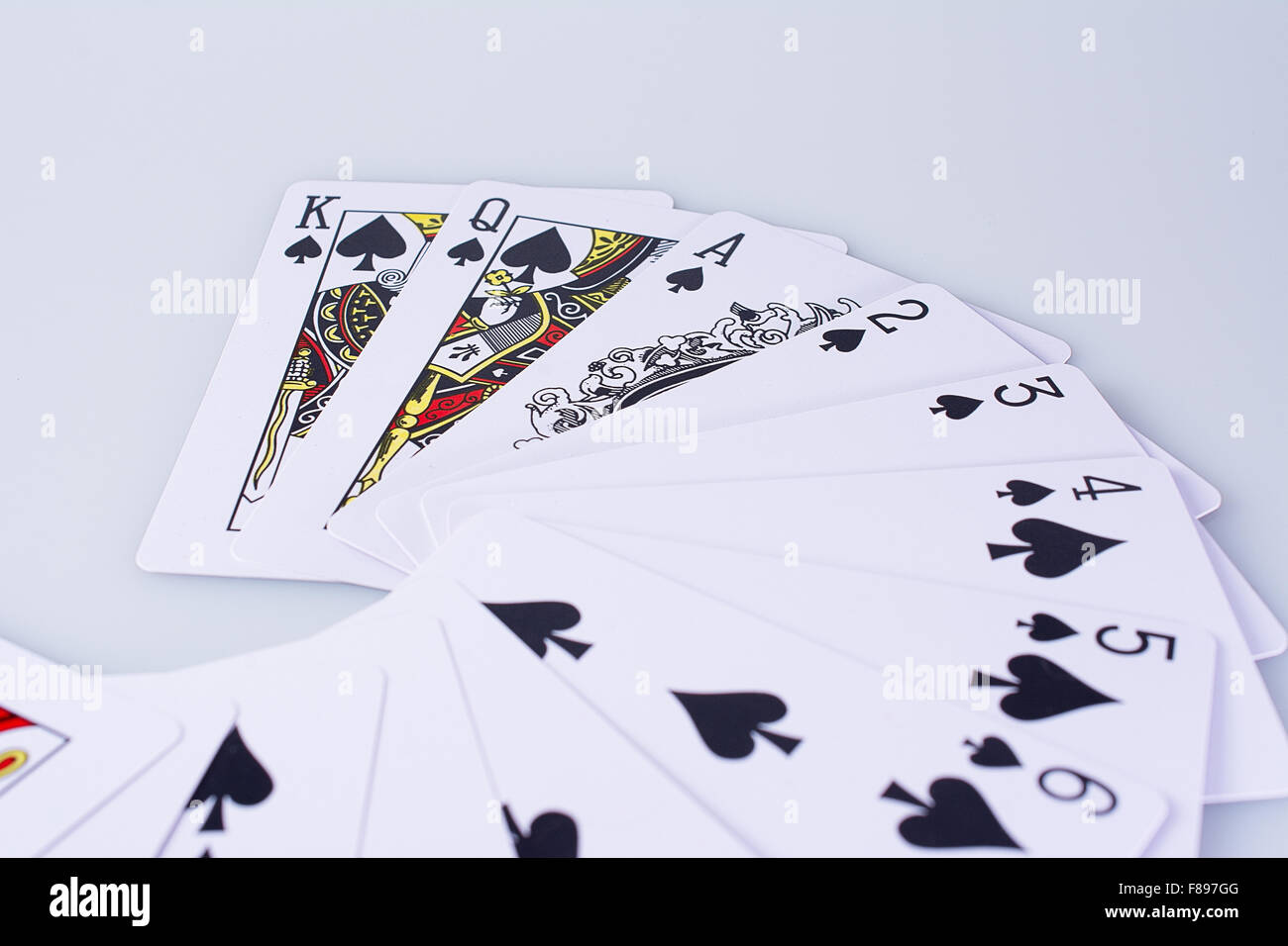 Close Up Of Playing Cards Suit of Spades Stock Photo Alamy