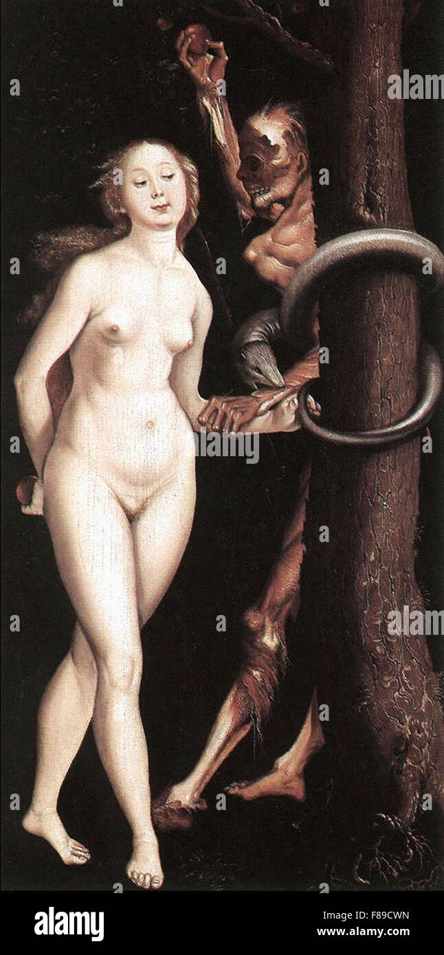 Hans Baldung Grien -  Eve, the Serpent, and Death Stock Photo