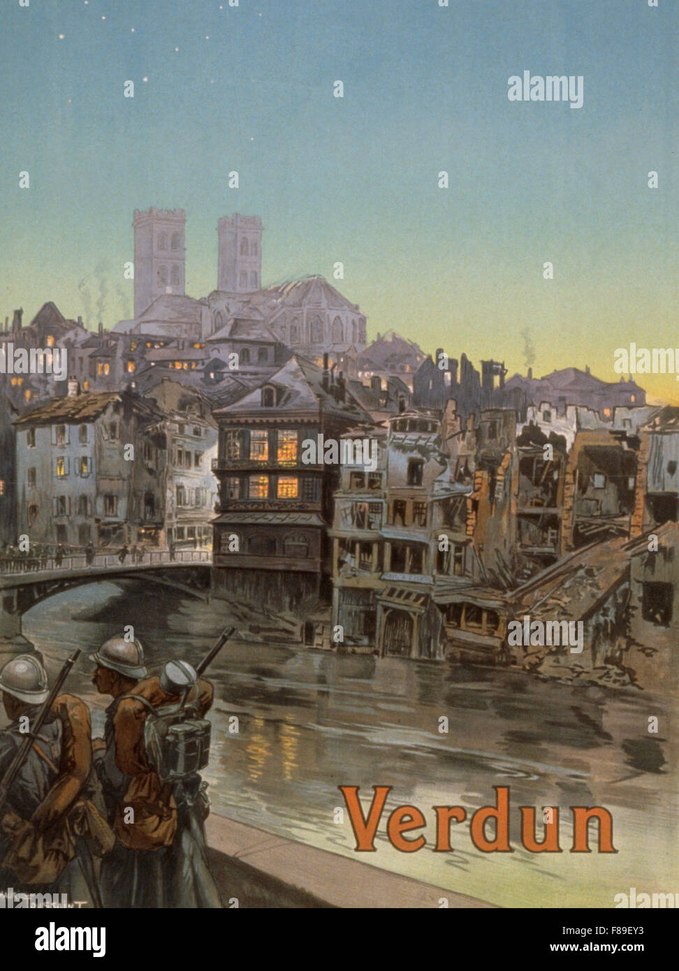 Verdun war poster, Battle of Verdun, France during World War One Stock Photo