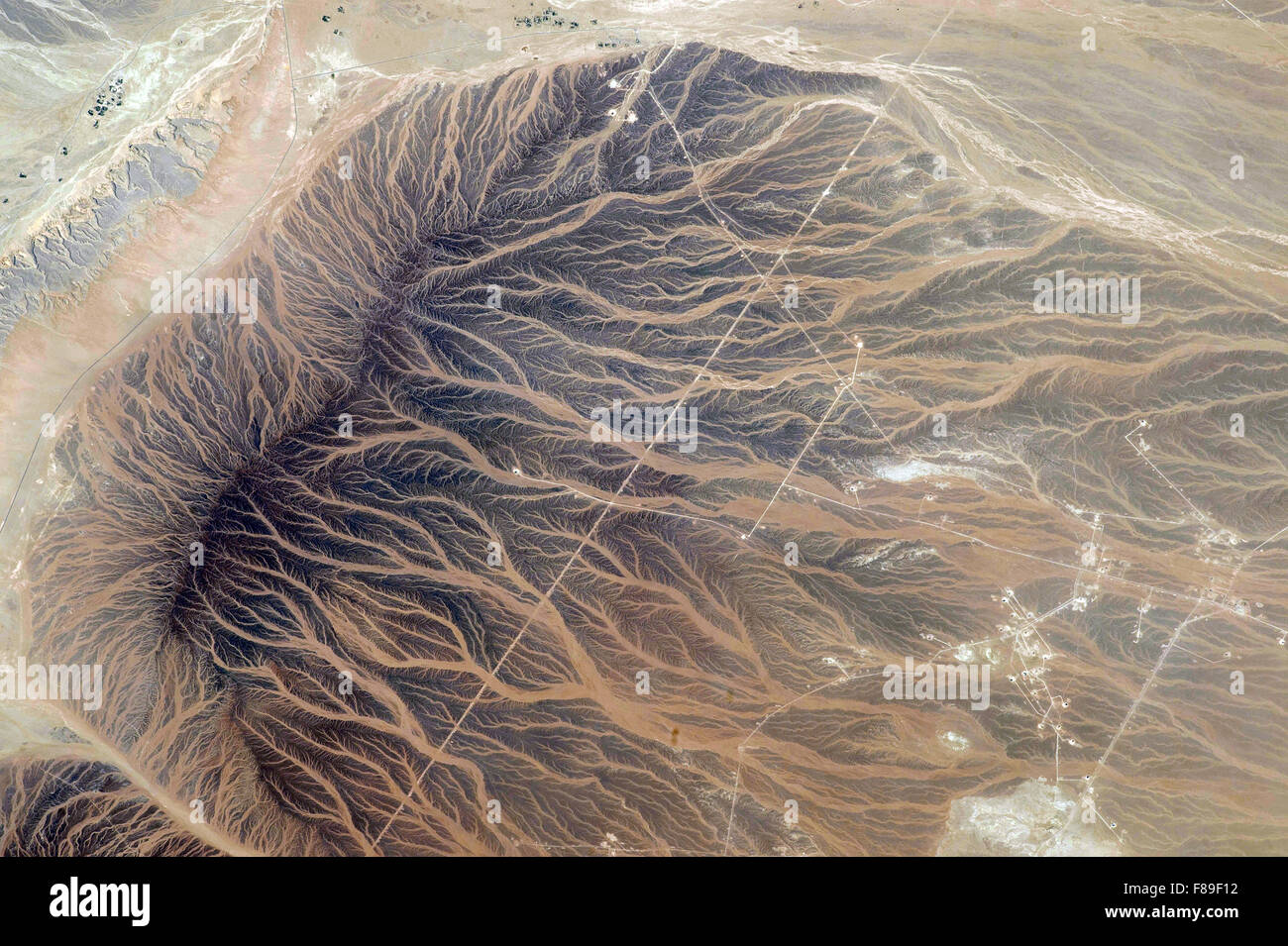 Dried-up riverbeds in Oman, Oman Stock Photo