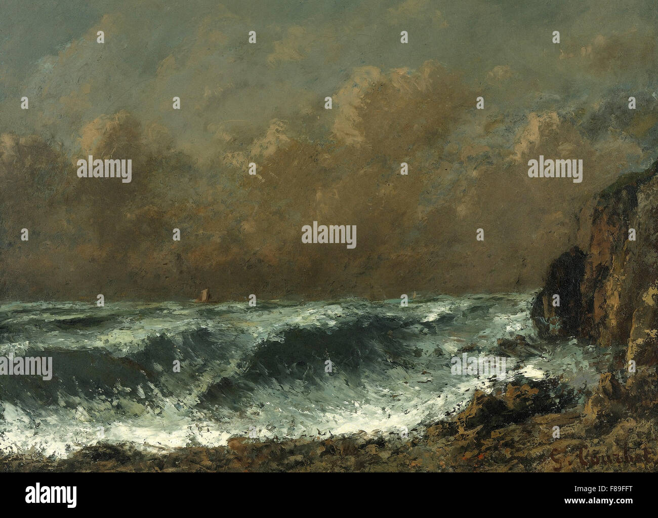 La mer orageuse (La vague) - Gustave Courbet