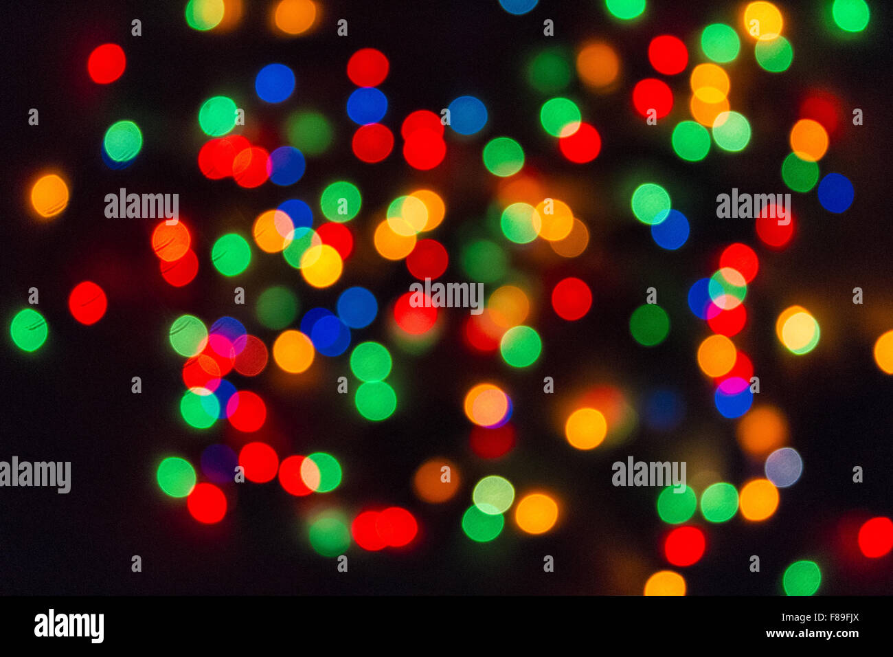 Bokeh effect on Christmas lights Stock Photo