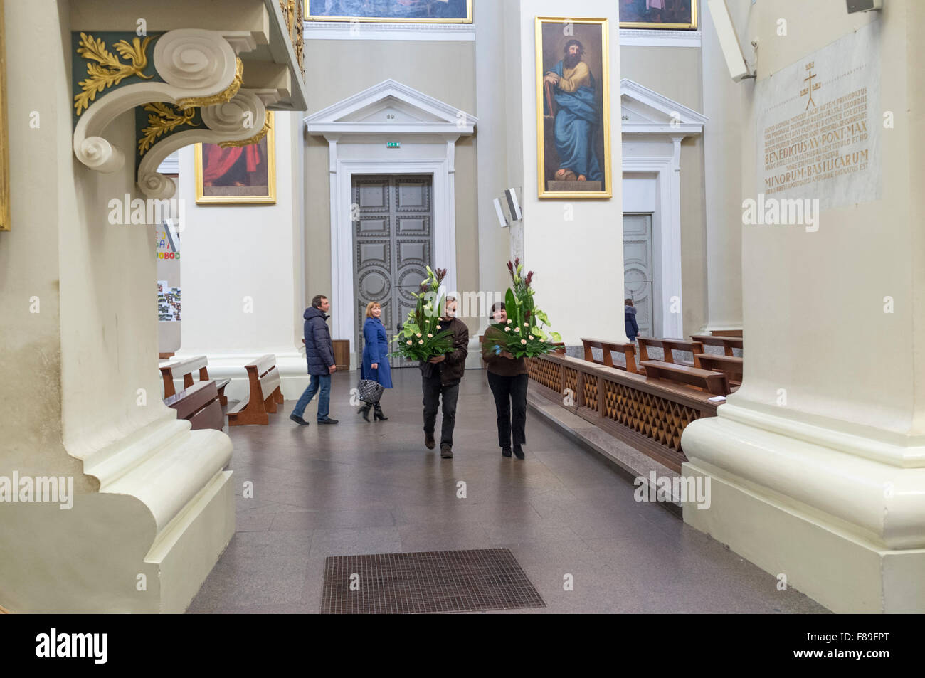 Interior of Vilnius Cathedral. Vilnius, Lithuania, Europe Stock Photo