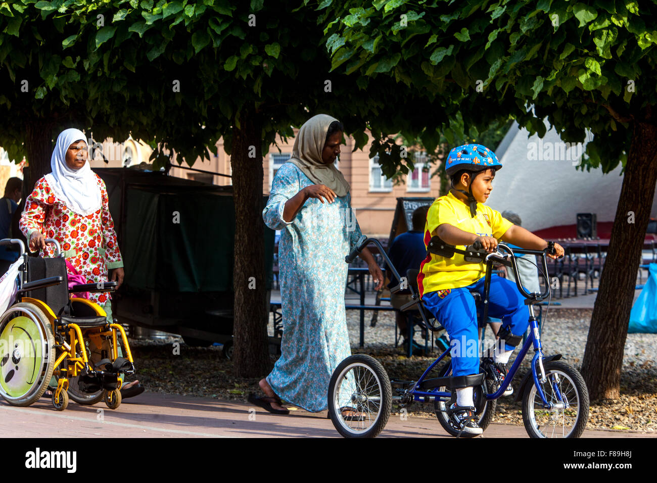 Spa guests - Arab community,North Bohemian spa town. Teplice, Czech Republic Stock Photo