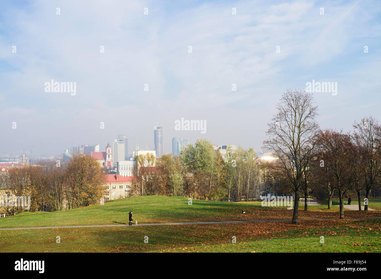 Overview of Vilnius from Tauras Hill, Vilnius, Lithuania, Europe Stock Photo