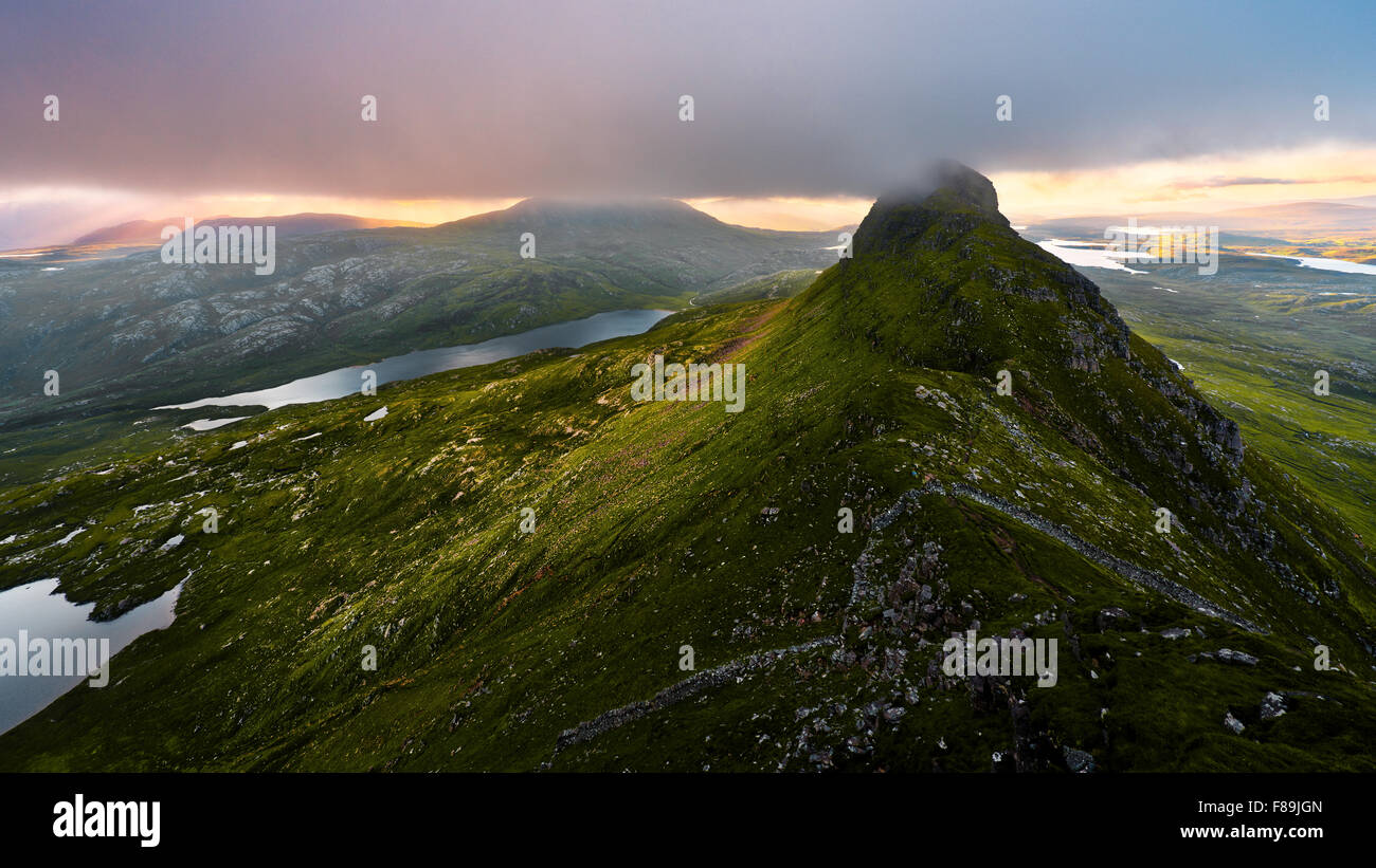 Suilven Mountain, Highlands, Scotland, Europe Stock Photo