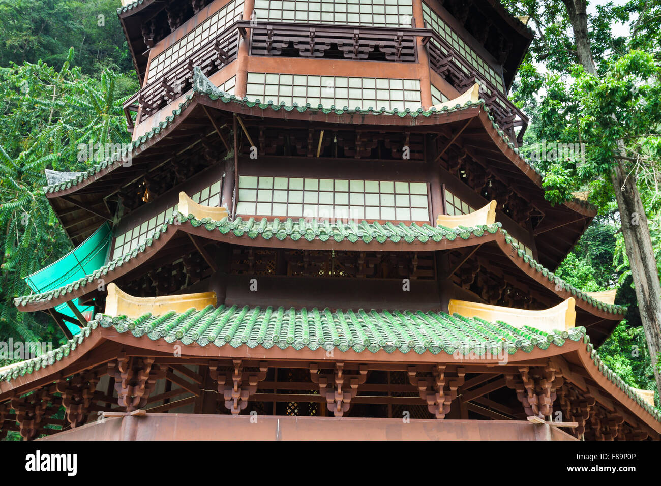 Guan Yin pagoda at place of Tiger Cave Temple (Wat Tham Suea). Krabi. Thailand Stock Photo