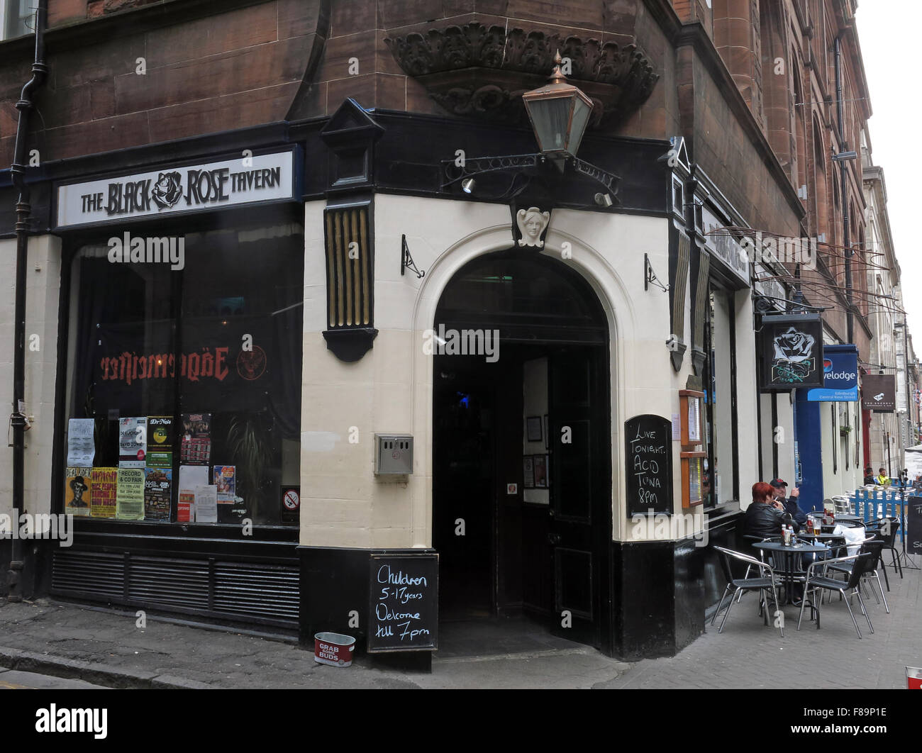 Black Rose Tavern,Pub Rose St,Edinburgh City Centre,Scotland,UK Stock Photo