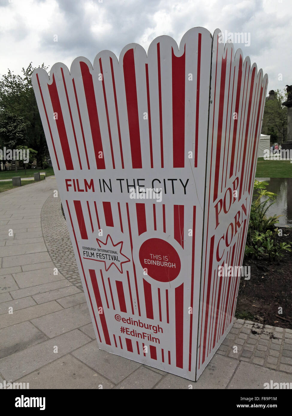 Edinburgh Film In The City Festival Pop Corn promotion,St Andrews Gardens, Edinburgh, Scotland,UK Stock Photo
