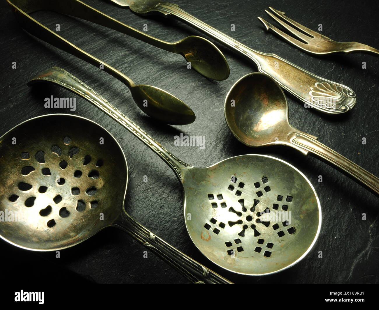 Antique Silver Cutlery Stock Photo Alamy antique-silver-cutlery-stock-photo-alamy