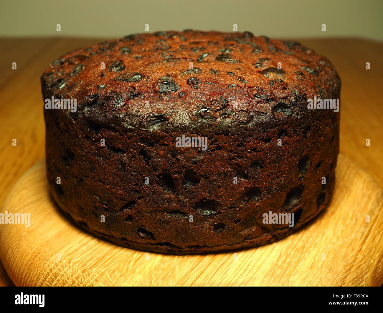 A plain homemade fruitcake Stock Photo