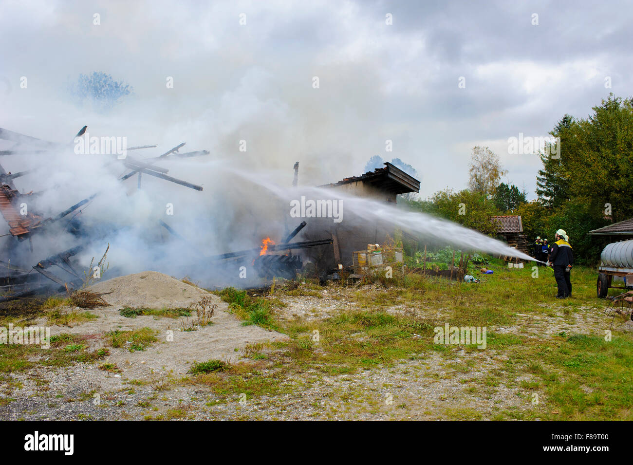 farm house in Germany burns down by fire Stock Photo Alamy