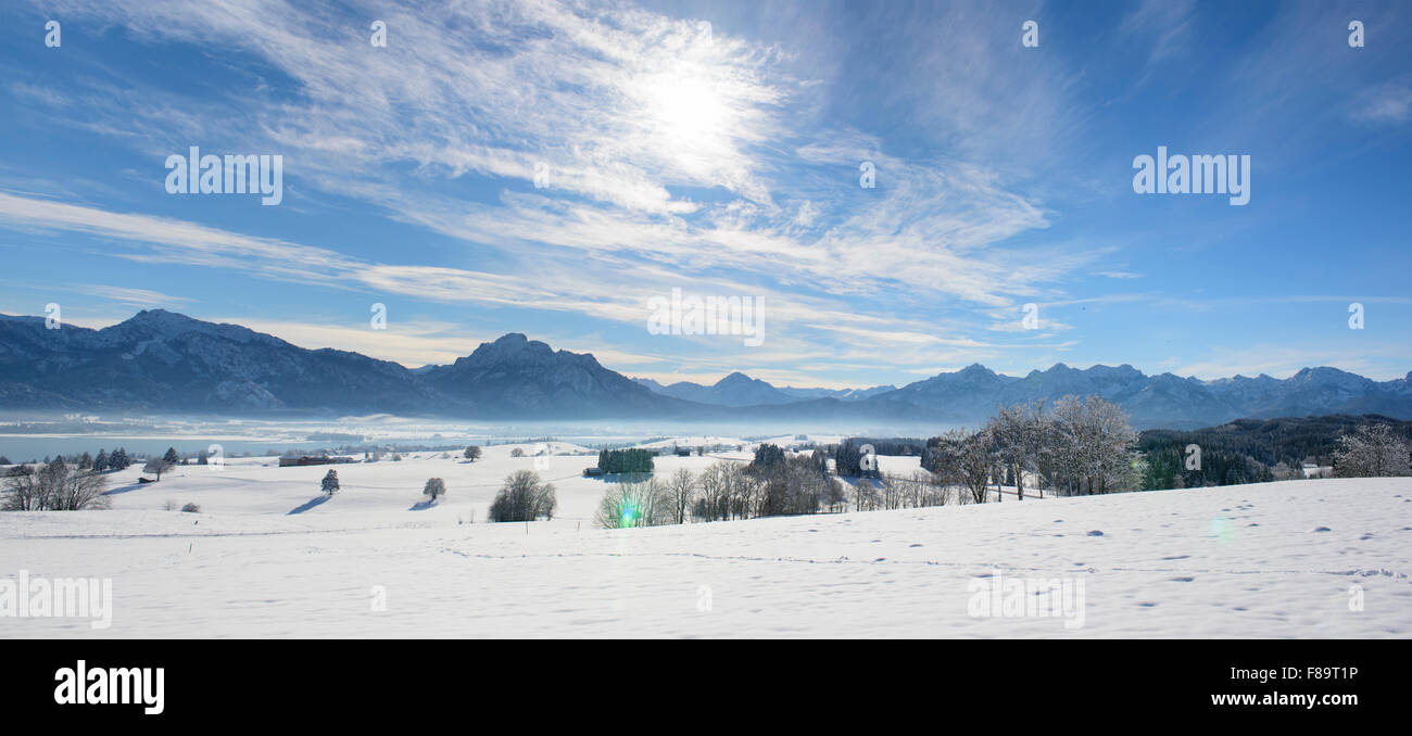 panorama landscape in Bavaria in winter Stock Photo - Alamy