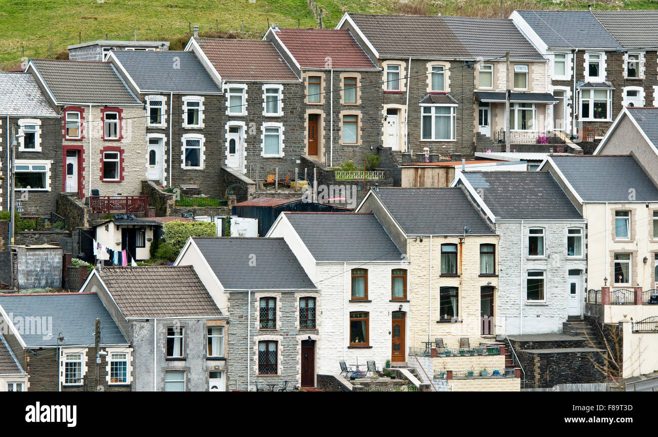Terraced Cottages at Blaengwynfi, an old coal mining village in the