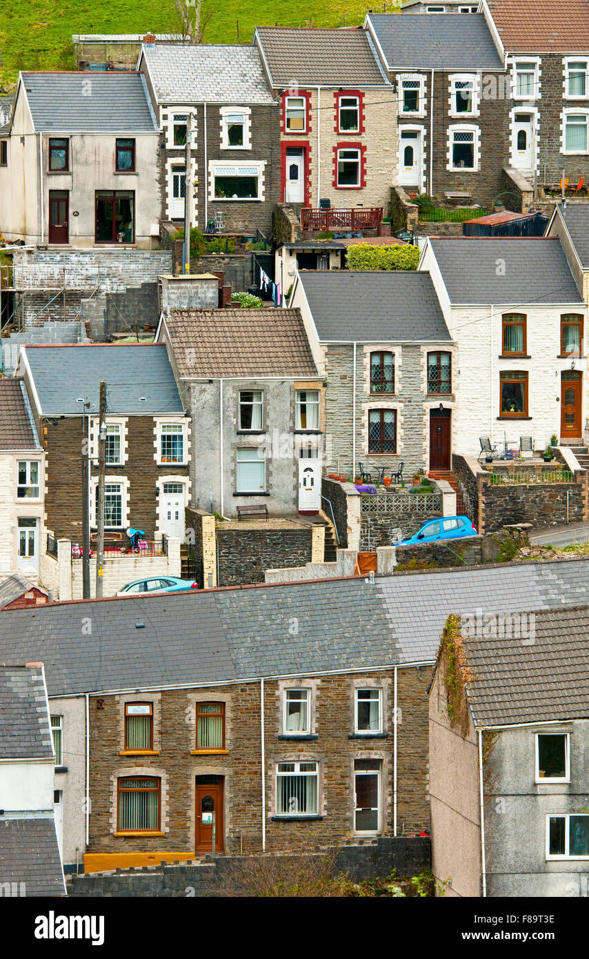 Terraced Cottages at Blaengwynfi, an old coal mining village in the